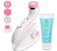 Lumineo brosse nettoyante pour le visage avec gel nettoyant, brosse électrique USB pour le visage pour un nettoyage en douceur et en profondeur (PRO rose (peau normale))