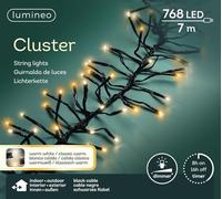 Lumineo cluster led l600 cm noir/blanc/classique éclairage de Noël chaud