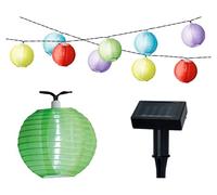 Lumineo - Guirlande Lanterne solaire LED jardin et lanternes à énergie 10 4,5 m 10 LED Blanc froid multicolore