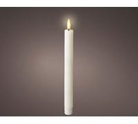 Lumineo Lot de 2 bougies LED avec fonction minuterie - 24 cm - En cire véritable - Fonctionne avec piles - Effet flamme vacillante - Bougies en cire rustique - Blanc chaud