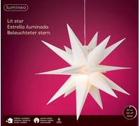 Lumineo LED Étoile lumineuse 40x40 cm, blanc chaud, à suspendre