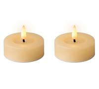 Lumineo Lot de 2 bougies chauffe-plat LED avec minuterie - 5 x 6 cm - Bougies d'extérieur avec fonction minuterie de 6 heures - Bougies sans flamme comme bougies de table d'extérieur - Bougies