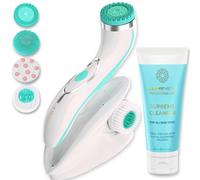 Lumineo PRO nettoyage en profondeur du visage, brosse faciale avec 4 embouts de brosse, USB-C, IPX6 résistant à l'eau, avec gel nettoyant adapté à tous les types de peau (turquoise)