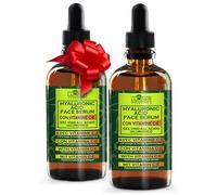 LUMINER® 2x100 ml Sérum visage à l'acide hyaluronique, formule naturelle anti-rides enrichie à la barde d'escargot, à l'aloe vera et à la vitamine C - E, sérum visage fabriqué en Italie, hydratant pou