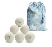 LUMINER® Boules de séchage en laine, 6 boules de séchage anti-froissage et capturer les cheveux avec huile essentielle d'arbre à thé, boules de séchage en laine avec diffuseur de parfum de lessive