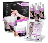 Luminer Coffret Slimmy avec 5 collants drainants anti-cellulite réutilisables avec sel de la mer morte, pantalon Cartene et crème anti-cellulite pour les jambes et les fesses -INCI Natural Origin