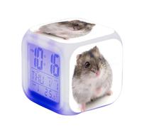 LuminescentDream Réveil Hamster Mignon LED Horlogue Digitale avec Veilleuse Fonction Snooze Horloge numérique Date Et Température Affichage 12/24 h Super Cadeau pour Les Adolescents(USB/Piles)