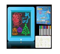 Lumineuse Dessin, Tablette Dessin Enfant avec 6 Couleurs Stylo, 8 Modes D'éclairage, Effaçable,Ardoise Magique Portable de 3 à 8