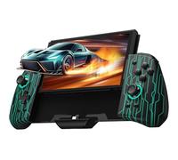 Lumineuse Switch Controller Compatible avec Nintendo Switch/OLED, Luminpad ergonomique Switch contrôleur de poche, monobloc Joypad Controllers - 7 LED couleurs/Turbo/Mapping, Mécanique Cyber Noir