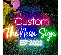 Lumineuses Enseignes au Néon Led Personnalisé, Enseignes Néon Pour Mur Décor Chambre À Coucher Mariage Fête D'anniversaire De La Bar Boutique Signe De Lumiére De Nuit (2 lignes / 114cm longueur)