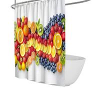 Lumineux & Frais Fraise Orange Salle de Bain Rideau de Douche Imperméable Fruits Colorés Nature Morte Art Rideaux de Douche Spa Hôtel Design 150 x 180 cm