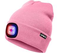 Lumineux Led Bonnet Lumineux Beanie Cap Unisexe Phare Rechargeable Chapeau Rouge Et Bleu Lueur Clignotant Alarme Phare Multi-Couleur