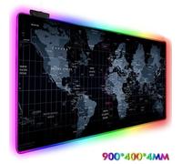 Lumineux LED Light Carte du Monde Tapis de souris Gaming Carte LED Rétro-Eclairage RVB avec câble USB - Extended Control