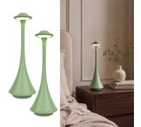 LuminexDesigns 2 Lampes de Table Rechargeables Modernes AVEL TL15 | Lampe de Table Extérieure Sans Fil, 5200mAh, USB-C, Dimmable, 3000K-6000K, IP54 pour Terrasse, Salon et Restaurant, Vert