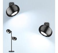 LuminexDesigns Applique Murale LED Sans Fil Rechargeable, Lampe Murale Tactile Dimmable avec Têtes Magnétiques Amovibles, 3000K-6500K, Éclairage Moderne pour Chambre, Salon & Bureau