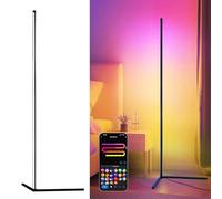 LuminexDesigns Lampadaire LED RGB sur Pied 150 cm - Lampe d’Angle Dimmable avec Télécommande, Smart APP Contrôle Compatible Alexa, Éclairage Ambiance Couleur pour Salon, Chambre ou Espace Gaming
