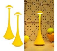 LuminexDesigns Lampe de Table LED Lot de 2 Sans Fil Rechargeable - Jaune Lampe de Chevet Tactile Dimmable, Design Moderne Élégant et Minimaliste en Métal, pour Chambre, Salon, Jardin, Dîner, Extérieur