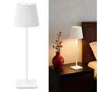 LuminexDesigns Lampe de Table LED sans Fil avec Batterie 5200mAh - Lampe de Chevet Dimable Longue Durée, IP54 Étanche - Pour Chambre, Bureau, Jardin, Décoration, Blanc