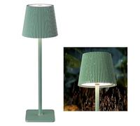 LuminexDesigns Lampe de Table LED Sans Fil, Batterie 5200mAh, Tactile, Dimmable, 3 Couleurs, IP44 Étanche, Verte, Intérieur/Extérieur