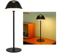 LuminexDesigns Lampe de Table LED Sans Fil Rechargeable - Lampe de Chevet Tactile Dimmable, Design Industriel Vintage en Métal Noir Mat, pour Chambre, Salon, Bureau, Café, Bar en Extérieur