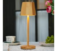LuminexDesigns Lampe de Table LED Sans Fil - Rechargeable Lampe de Chevet Tactile Dimmable, Style Scandinave Bohème en Bambou, Étanche, Portable Lumière d’Ambiance pour Chambre, Salon et Extérieur