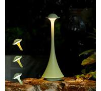 LuminexDesigns Lampe de Table LED Sans Fil Verts - Rechargeable Lampe de Chevet Tactile Dimmable, Design Moderne Élégant et Minimaliste en Métal, pour Chambre, Salon, Jardin, Dîner, Extérieur, Cadeaux