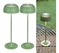 LuminexDesigns Lampes de Chevet Tactiles Lot de 2, Lampe de Table Sans Fil Dimmable pour Salon, Batterie Rechargeable 5200 mAh, 3 Températures de Couleur, IP54, Lumière d’Ambiance, Verte