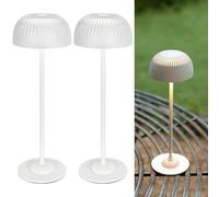 LuminexDesigns Lampes de Chevet Tactiles Lot de 2, Lampe de Table Sans Fil Dimmable pour Salon, Batterie Rechargeable 5200 mAh, 3 Températures de Couleur, IP54, Lumière d’Ambiance, Blanche