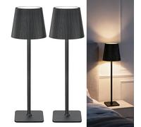 LuminexDesigns Lampes de Table Sans Fil LED 5200mAh, IP54 Étanche, Lampes de Chevet Rechargeables Dimmables, 3 Températures de Couleur, Longue Autonomie, Chambre, Salon, Jardin, Terrasse, 2 Pièces