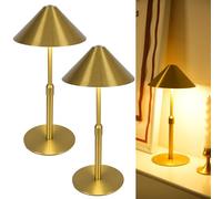 LuminexDesigns Lot de 2 Lampe de Chevet Sans Fil Rechargeable - Lampe de Table Portable Hauteur Réglable, Tactile Dimmable 3000K-6000K, IP54 Étanche, Intérieur Extérieur