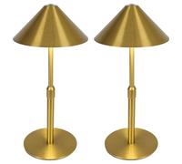 LuminexDesigns Lot de 2 Lampes de Chevet Sans Fil Rechargeables - Lampes de Table Tactiles Dimmables, Hauteur Réglable, IP54 Étanches Intérieur Extérieur, B-cuivre