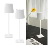 LuminexDesigns Lot de 2 Lampes de Table LED sans Fil 5200mAh - Lampes de Chevet Dimables Longue Durée, IP54 Étanches - Pour Intérieur et Extérieur, Chambre, Bureau, Jardin, Blanc
