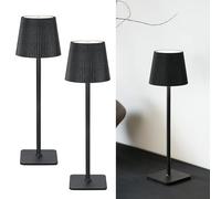 LuminexDesigns Lot de 2 Lampes de Table LED sans Fil 5200mAh - Lampes de Chevet Dimables Longue Durée, IP54 Étanches - Pour Intérieur et Extérieur, Chambre, Bureau, Jardin, Noir