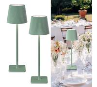 LuminexDesigns Lot de 2 Lampes de Table LED sans Fil 5200mAh - Lampes de Chevet Dimables Longue Durée, IP54 Étanches - Pour Intérieur et Extérieur, Chambre, Bureau, Jardin, Vert