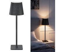 LuminexDesigns Lampe de Table LED sans Fil avec Batterie 5200mAh - Lampe de Chevet Dimable Longue Durée, IP54 Étanche - Pour Chambre, Bureau, Jardin, Décoration, Noir