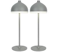 LuminexDesigns Lot de 2 Lampes de Table LED Sans Fil, Rechargeables et Dimmerables Tactiles, 3 Couleurs de Lumière, Éclairage d’Ambiance pour Chambre, Bureau, Salon et Extérieur VIOA TL13 Gris
