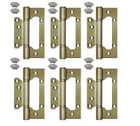 Luminexia 6 Pièces Charnières à Bout,5 InchPaumelle à Visser,Acier INOX À Roulement à Billes Charnière Affleurante,pour Portes 52mm x 129mm Intérieures à Recouvrement,Placard,Silencieuses,Multicolore