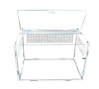 luminiu Boîte D'élevage De Reptiles, Boîte d'alimentation D'insectes Acrylique pour Araignée | Lézard | Grenouille | Cricket | Tortue, Terrarium D'élevage avec Trous D'aération, XL-33.5x18x20cm