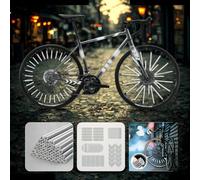 LuminKing Réflecteurs de vélo et insignes réfléchissants - Couleur argent - 60 pièces de bâtons réfléchissants attachés aux rayons du vélo et 50 autocollants réfléchissants sur le casque et le cadre