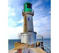 LUMINLIFE Diamond Painting DIY Phare du Croisic Broderie diamant 100% strass Diamant Peinture Complète Diamant Rond Mosaïque Image 46x56 cm