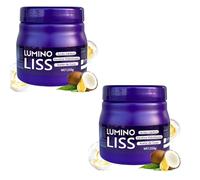 Lumino Liss Lot de 2 crèmes lissantes Alisado pour tous les types de cheveux, longue durée lisse, kératine et nourrissante, mélange d'huile de cuir chevelu, restauration instantanée naturelle