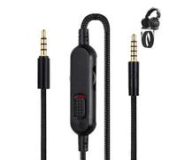 Luminor Peak Câble Audio pour Casque Compatible avec Logitech G Pro G PRO X G233 G433 3.5mm Câble avec Microphone, Contrôle du Volume, Cordon Tressé 2 m Gaming PC Console Appel Streaming(Noir)