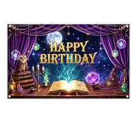 Luminora 1,8x1,1 m Fond de scène Anniversaire sur Le thème Halloween | Tissu polyester, tapisserie, ciel étoilé mystérieux, fête d'anniversaire, banderole décorative, accessoires pour photomaton