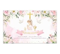 Luminora 1,8x1,1 m Toile de Fille Rose Ma Première Communion (français)