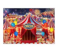 Luminora 2,1 x 1,5 m Halloween Carnaval Cirque Toile de Fond Rideau Rouge Tente Parc d'Attractions Paillettes Étoiles Fond Enfant Décorations Anniversaire Fête Photo Bannière Accessoires