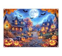Luminora 2,1 x 1,5 m Halloween fantôme Ville Nuit Chemin Fond