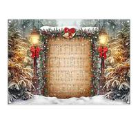 Luminora 2,1 x 1,5 m Hiver Réveillon de Noël Chant Douce Nuit Note Mur Toile de Fond Arbre de Noël Forêt de Pins Fond Anniversaire Baby Shower Décor Fête Photo Bannière