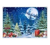 Luminora 2,1 x 1,5 m Noël Nuit d'hiver Forêt de pins Toile de Fond | Pôle Nord Neige Arbre de Noël Conte de fées Pays des merveilles Fond Baby Shower Décor Fête Photo Bannière
