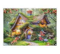 Luminora 2,1 x 1,5 m Printemps Forêt Enchantée Maison Toile de Fond Conte de Fées Pays des Merveilles Chemin de Pierre Photographie Floral Prairie Arrière-Plan Décoration Photo Bannière Accessoires