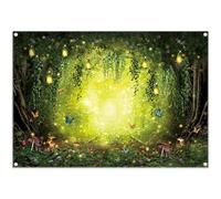 Luminora 2,1 x 1,5 m,Toile de Fond en Tissu forêt enchantée printanière, Conte de fées, Champignon, Pays des Merveilles, décorations de fête d'anniversaire pour Enfants, bannière Photo, Accessoires